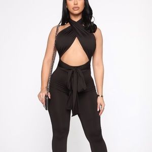 Fashion Nova black bad intentions jumpsuit